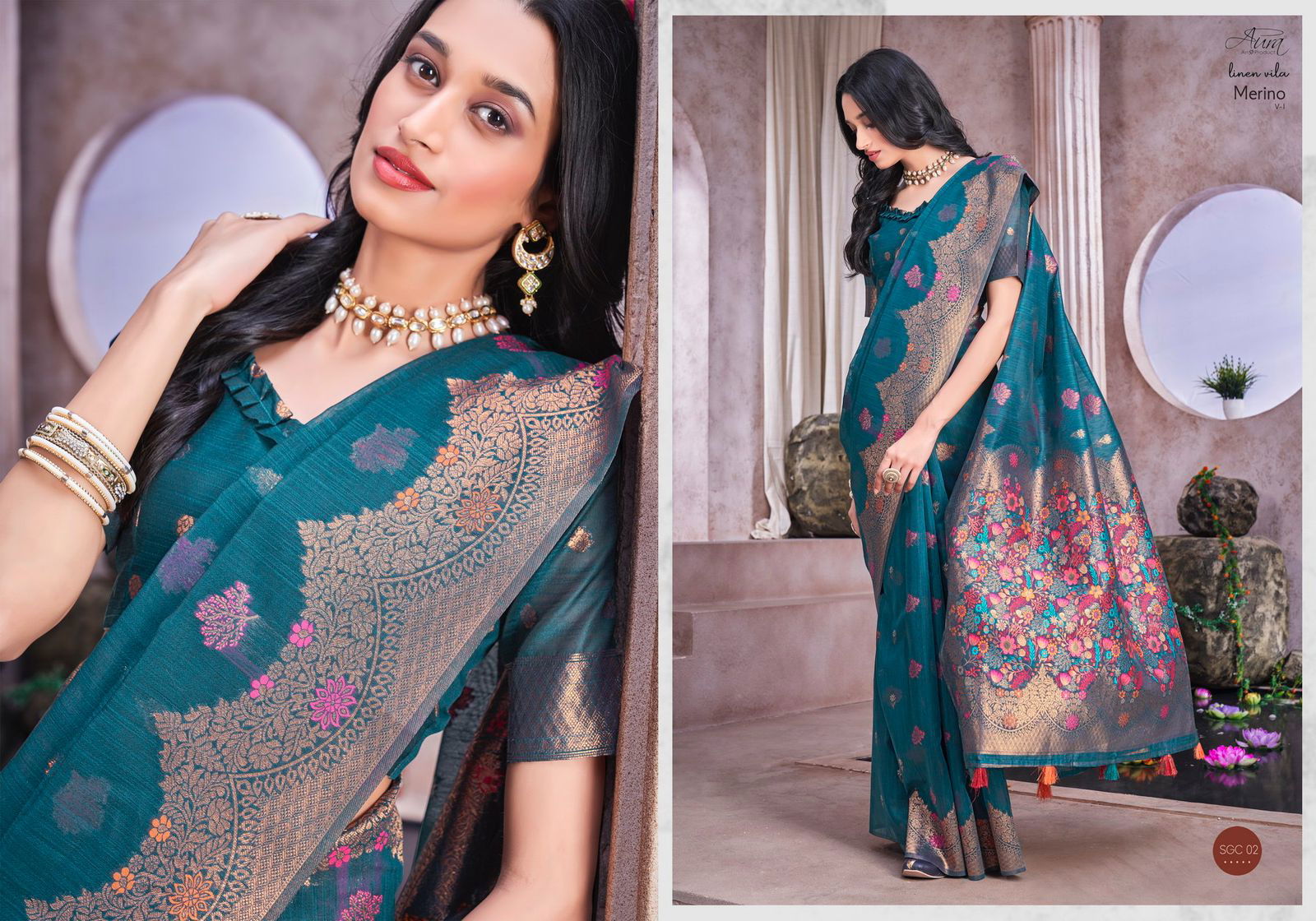 Aura Merino V 1 Heavy Festive Wear Wholesale Designer Sarees Catalog